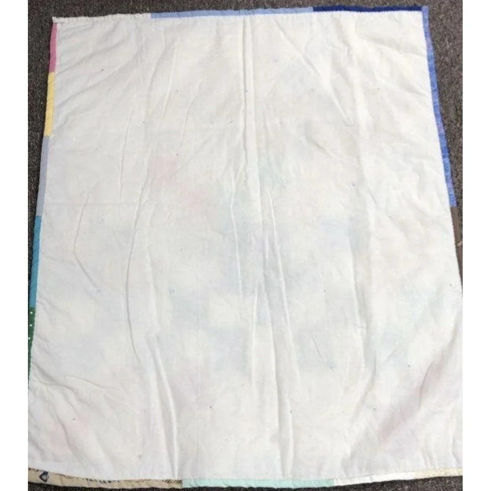 Patchwork Homemade Quit 37x30‎ Quilt Lap Blanket Vintage Hand Quilted Patchwork